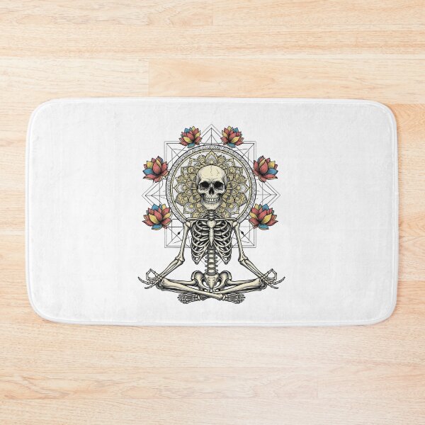 Item preview, Zen Yoga Skeleton Lotus Flower Mandala designed and sold by TeeARTHY.