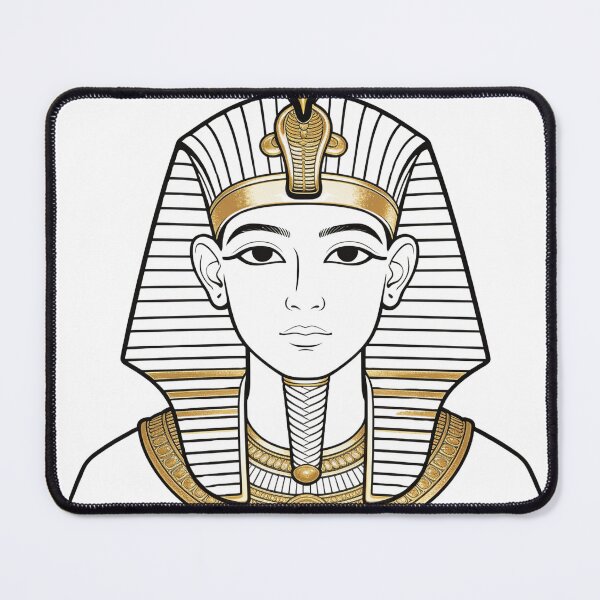 Item preview, Golden Pharaoh King Tut Line Art Portrait designed and sold by Eye Of Horus.