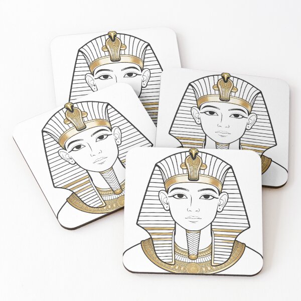Item preview, Golden Pharaoh King Tut Line Art Portrait designed and sold by Eye Of Horus.