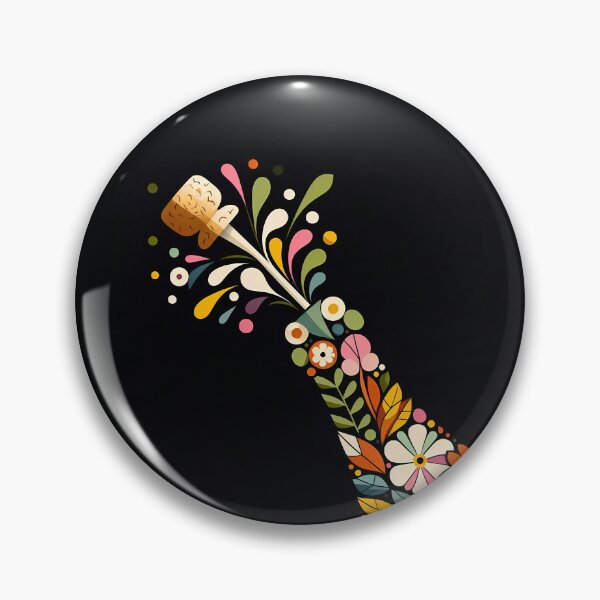 Item preview, Floral Champagne Bottle Celebration – Scandinavian Folk Art by heidiannemorris © designed and sold by FOLK ART FUSION by heidiannemorris.