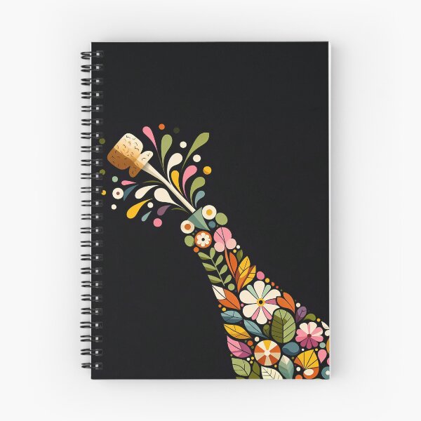 Item preview, Floral Champagne Bottle Celebration – Scandinavian Folk Art by heidiannemorris © designed and sold by FOLK ART FUSION by heidiannemorris.