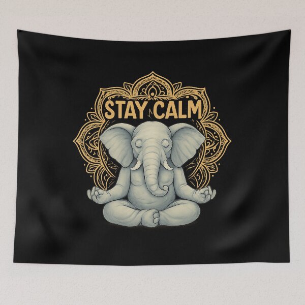 Item preview, Meditating Elephant with Mandala - Stay Calm Zen Design designed and sold by MKreative Studio.