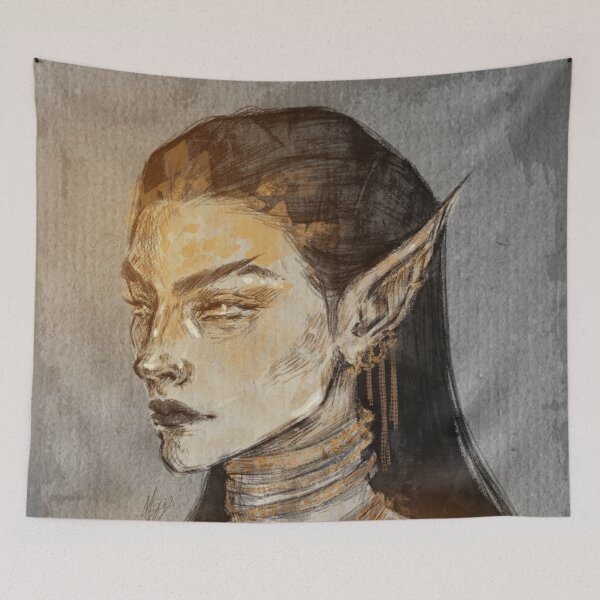 Item preview, FANTASY ELF WOMAN PORTRAIT AMBER designed and sold by LIS AND MELIVERSO.