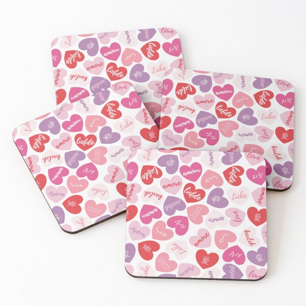 Item preview, love in different languages hearts pattern designed and sold by winterpumpkin.