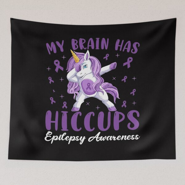 Item preview, My Brain Has Hiccups Epilepsy Awareness Day Dabbing Unicorn designed and sold by berniceschm.