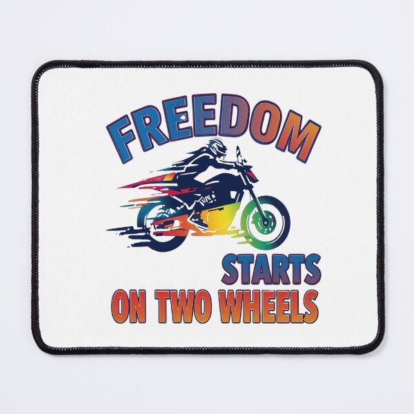Item preview, Freedom Starts on Two Wheels – Minimal Motorcycle Lifestyle T-Shirt designed and sold by RMTrendy.