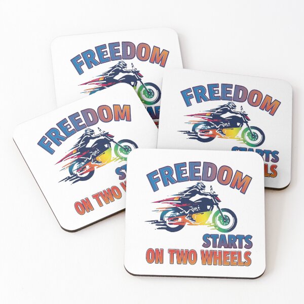 Item preview, Freedom Starts on Two Wheels – Minimal Motorcycle Lifestyle T-Shirt designed and sold by RMTrendy.
