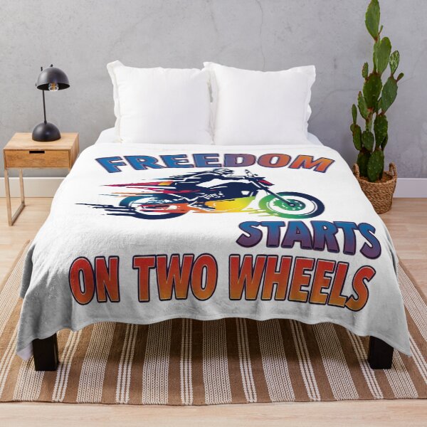 Item preview, Freedom Starts on Two Wheels – Minimal Motorcycle Lifestyle T-Shirt designed and sold by RMTrendy.