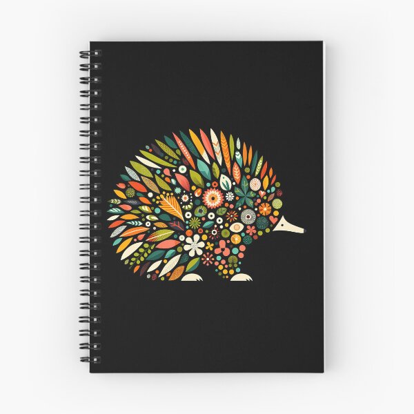 Item preview, Floral Echidna with Folk Motifs – Scandinavian Folk Art by heidiannemorris © designed and sold by FOLK ART FUSION by heidiannemorris.