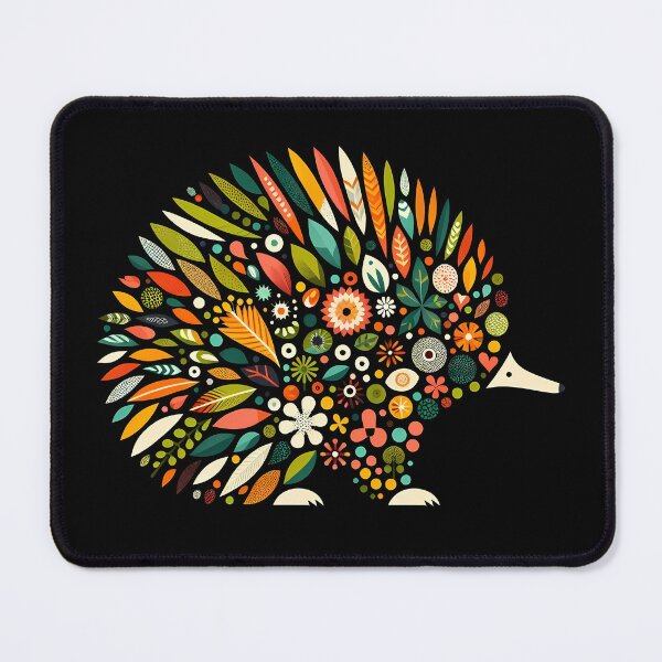 Item preview, Floral Echidna with Folk Motifs – Scandinavian Folk Art by heidiannemorris © designed and sold by FOLK ART FUSION by heidiannemorris.