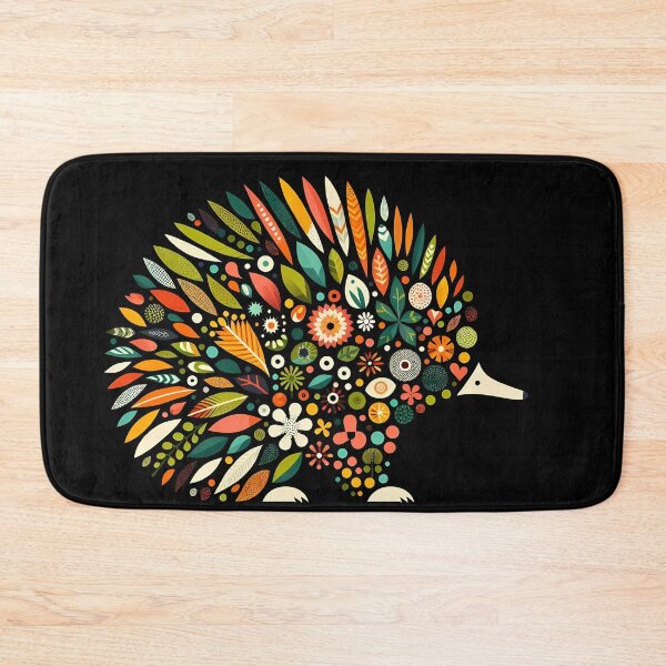 Item preview, Floral Echidna with Folk Motifs – Scandinavian Folk Art by heidiannemorris © designed and sold by FOLK ART FUSION by heidiannemorris.