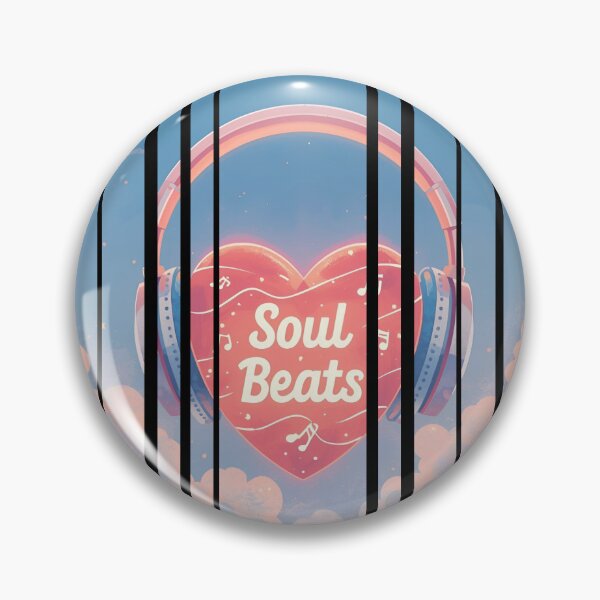 Item preview, Soul Beats – headphones shaped like a glowing heart with music lines around it 3 designed and sold by Neon G.