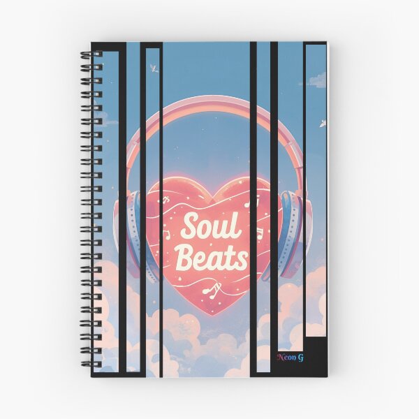 Item preview, Soul Beats: auriculares con forma de corazón brillante con líneas musicales a su alrededor 3 designed and sold by Neon G.