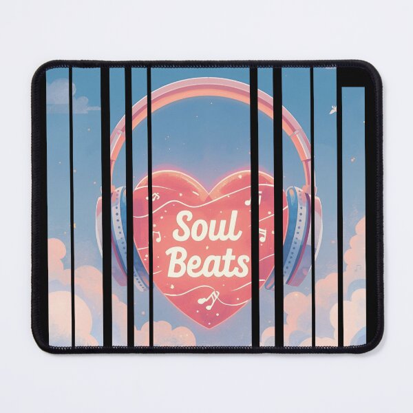 Item preview, Soul Beats – headphones shaped like a glowing heart with music lines around it 3 designed and sold by Neon G.