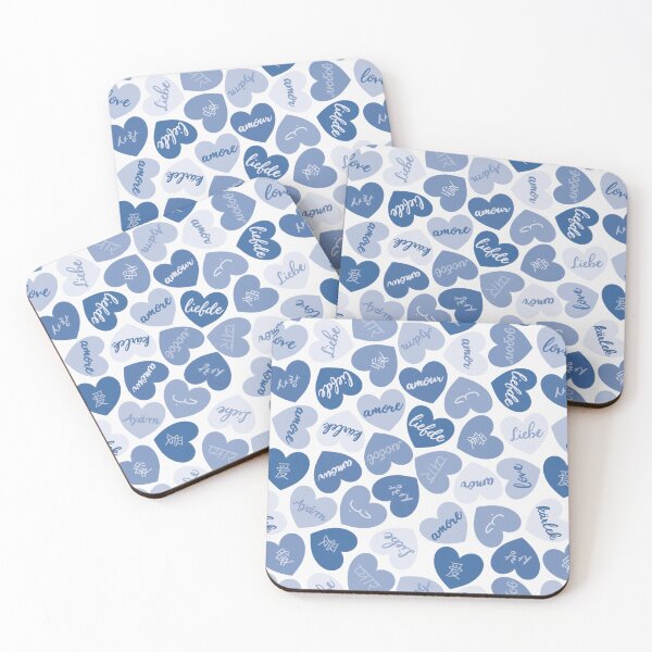 Item preview, love in different languages blue pattern designed and sold by winterpumpkin.