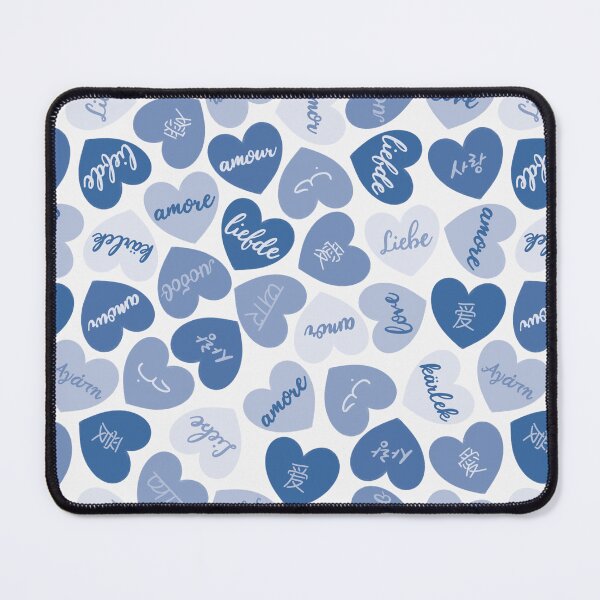 Item preview, love in different languages blue pattern designed and sold by winterpumpkin.