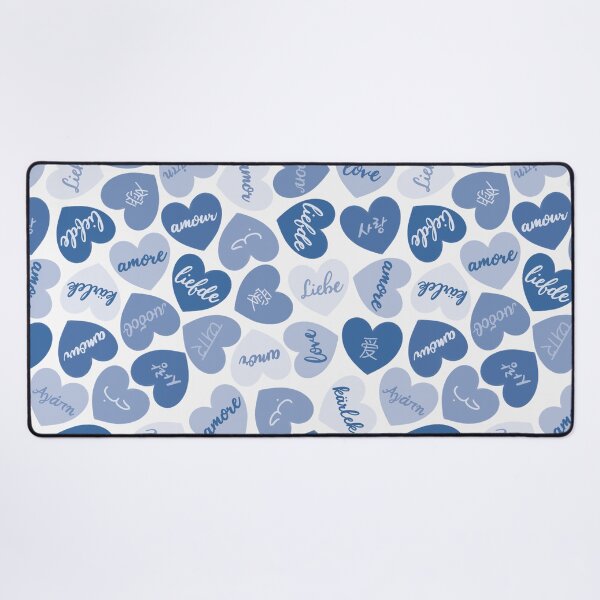 Item preview, love in different languages blue pattern designed and sold by winterpumpkin.
