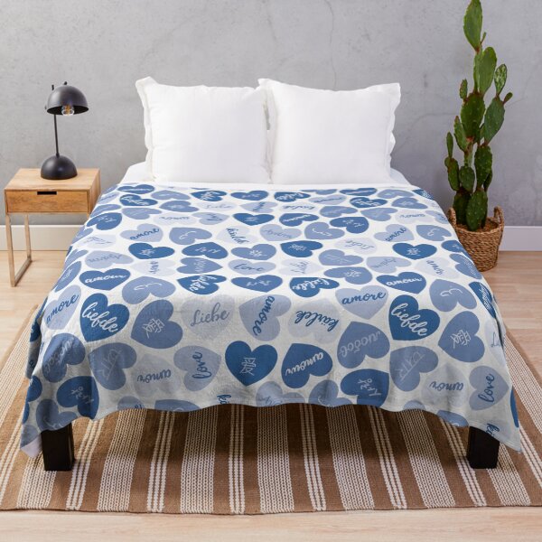 Item preview, love in different languages blue pattern designed and sold by winterpumpkin.