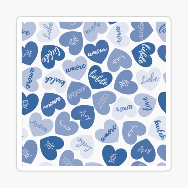 Item preview, love in different languages blue pattern designed and sold by winterpumpkin.