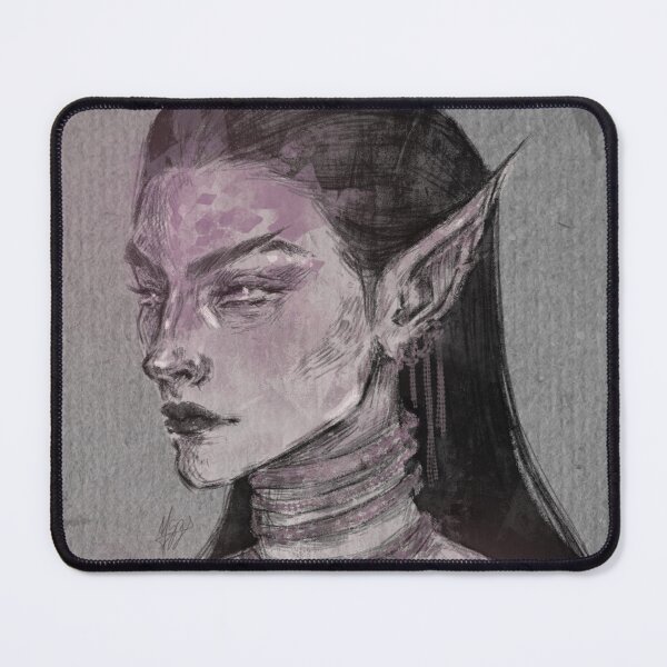 Item preview, FANTASY ELF WOMAN PORTRAIT PINKISH GREY designed and sold by LIS AND MELIVERSO.