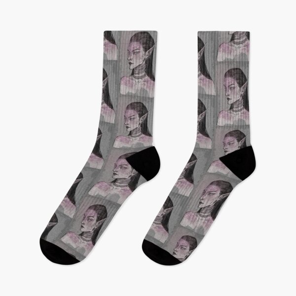 Item preview, FANTASY ELF WOMAN PORTRAIT PINKISH GREY designed and sold by LIS AND MELIVERSO.
