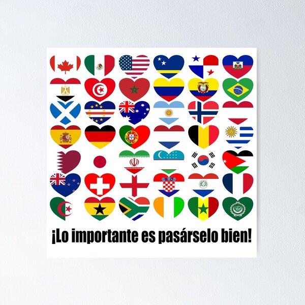 Item preview, Camiseta ¡Lo importante es pasárselo bien! - Hearts of Banderas Mundial 2026 designed and sold by wewantpeace.