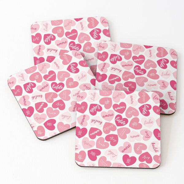 Item preview, love in different languages pink pattern designed and sold by winterpumpkin.