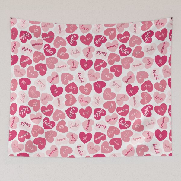 Item preview, love in different languages pink pattern designed and sold by winterpumpkin.