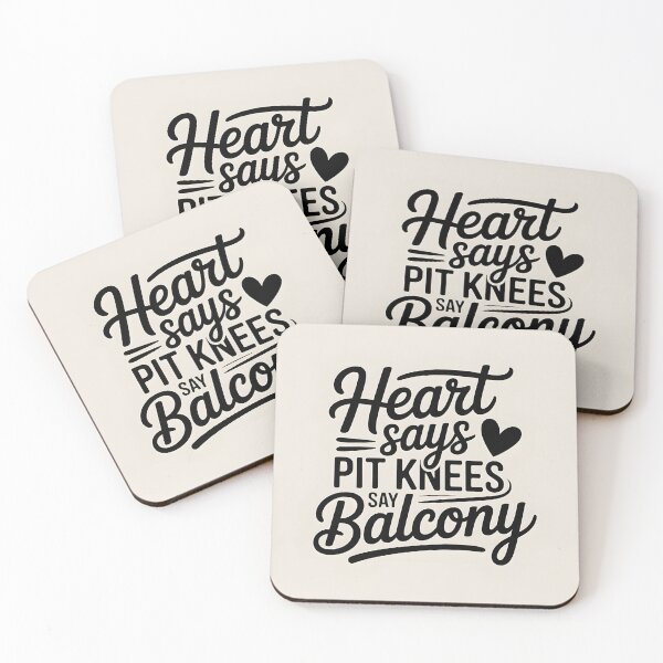 Item preview, Heart Says Pit Knees Say Balcony – Minimalist Typography Tee designed and sold by Viktorio Art Shop.