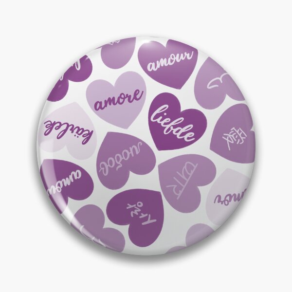 Item preview, love in different languages purple pattern designed and sold by winterpumpkin.