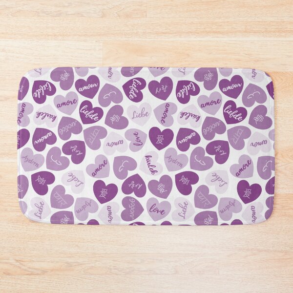 Item preview, love in different languages purple pattern designed and sold by winterpumpkin.