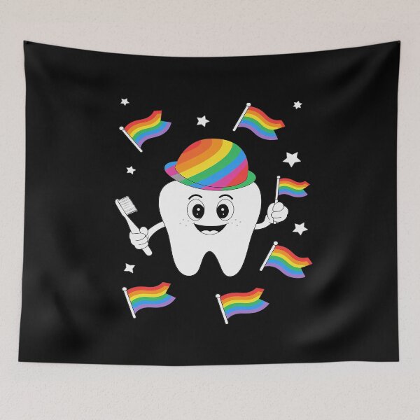 Item preview, Gay Dentist Tooth Rainbow Flag LGBT Pride Dental Men Women  designed and sold by MythWoot.