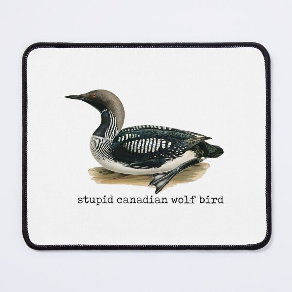 Item preview, Stupid Canadian Wolf Bird - Heated Rivalry / Cottage, Ilya Rozanov, Shane Hollander, Hollanov, vintage loon painting designed and sold by RosefinchArt.