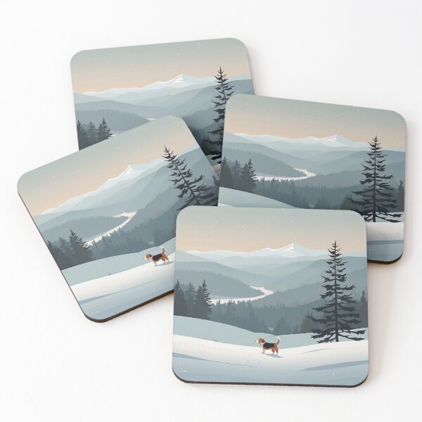 Item preview, Minimalist Winter Beagle designed and sold by NeatThingLover.