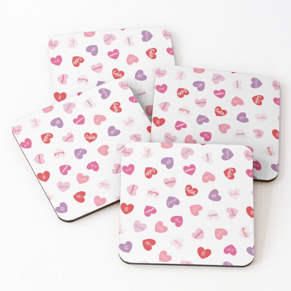 Item preview, love in different languages tiny hearts pattern designed and sold by winterpumpkin.