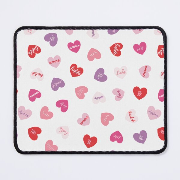 Item preview, love in different languages tiny hearts pattern designed and sold by winterpumpkin.