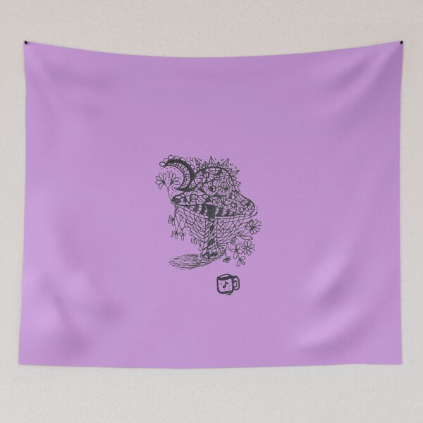 Item preview, Spiritual Morning, Inspired, trippy natural mushroom with moon and flowers hand drawn.  designed and sold by Uplifting Vib'n Design and Decor .