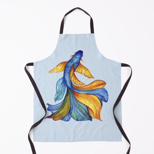 Item preview, Blue-yellow fish, Ukrainian art, Petrykivka style, author's drawing designed and sold by Sunflower-7.