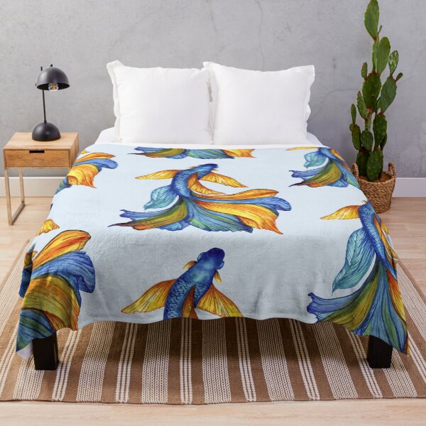 Item preview, Blue-yellow fish, Ukrainian art, Petrykivka style, author's drawing designed and sold by Sunflower-7.