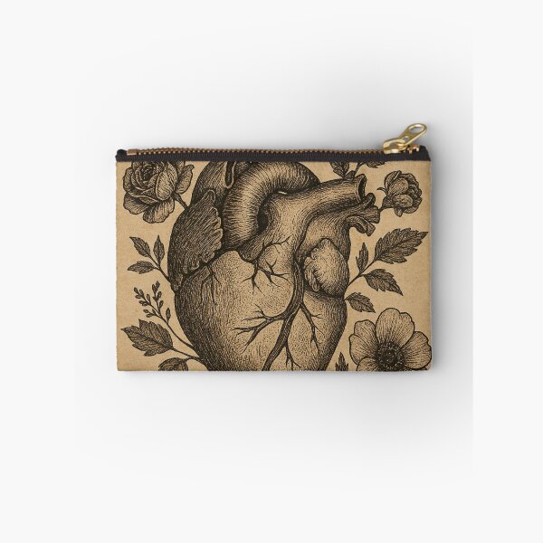 Item preview, Anatomical Heart Vintage Flowers | Botanical Engraving Tattoo designed and sold by Lyvion design.