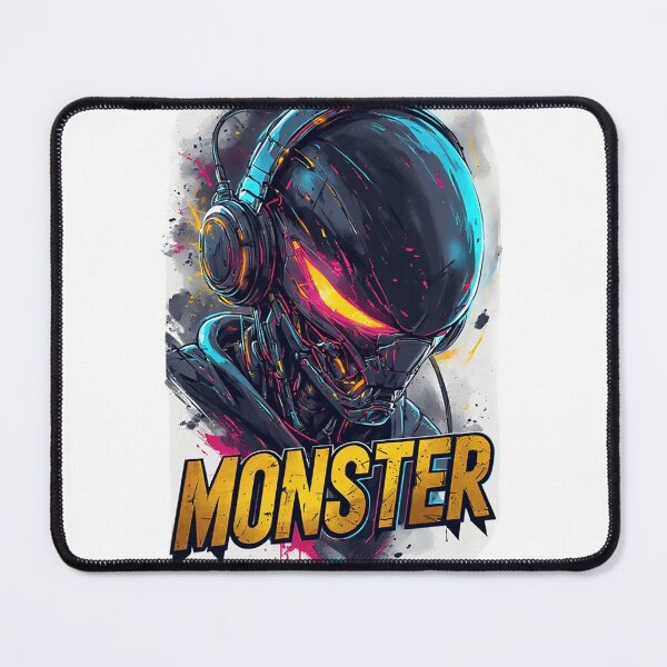 Item preview, Futuristic Cyborg Monster with High Tech Headphones designed and sold by newvisionart191.