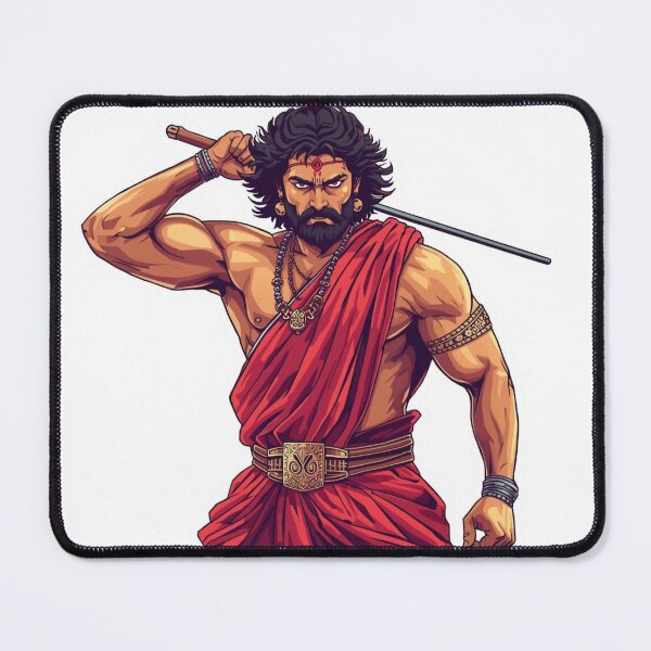 Item preview, Vijay Fierce Ancient Indian Warrior Illustration – Power, Valor & Mythic Strength designed and sold by Vvmd.