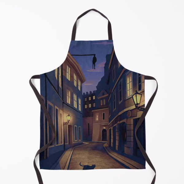 Item preview, Prague at Dusk - Atmospheric Cityscape Art Print with Black Cat designed and sold by darekkocurek.