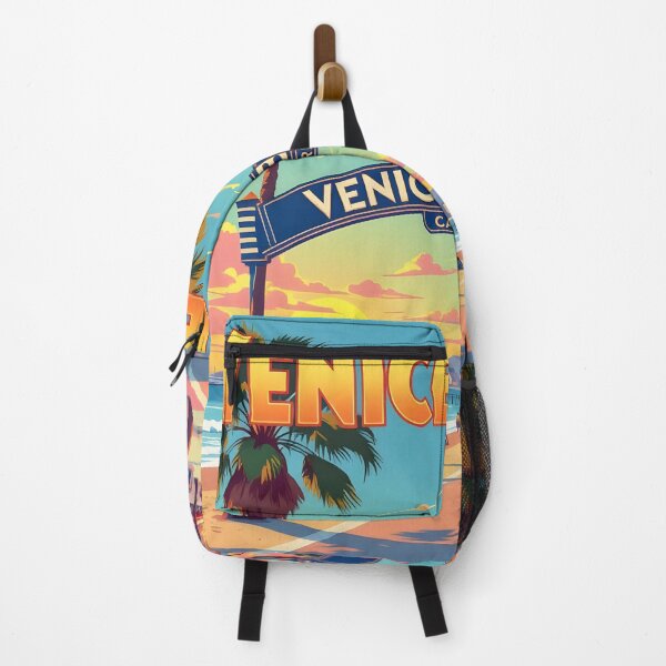 Item preview, Venice Beach, California, USA: Vintage-Style Painterly Travel Poster designed and sold by LSVart.