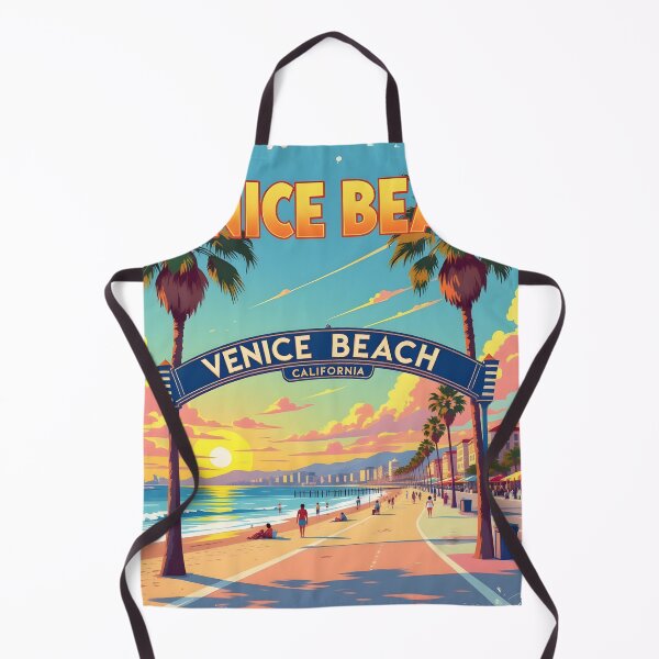Item preview, Venice Beach, California, USA: Vintage-Style Painterly Travel Poster designed and sold by LSVart.