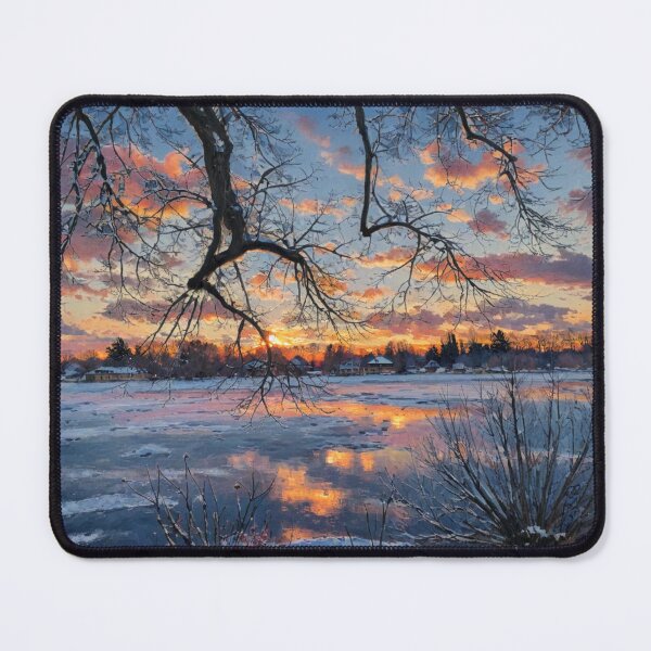 Item preview, A winter evening at Maschsee lake, Hanover designed and sold by sid1802.