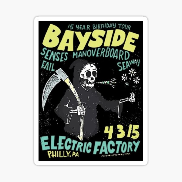 Bayside Man Overboard Senses Fail Electric Factory Poster Sticker