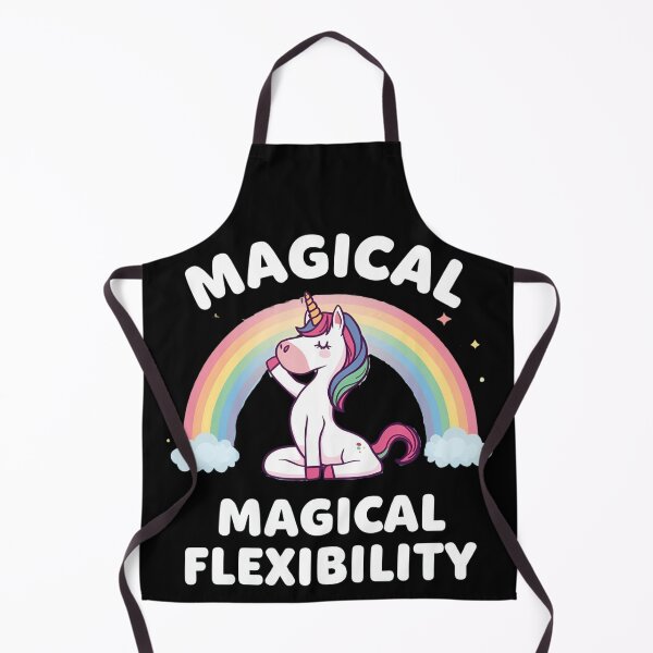 Item preview, Unicorn doing yoga pose and rainbow aura shining, Magical Flexibility 6 designed and sold by Neon G.