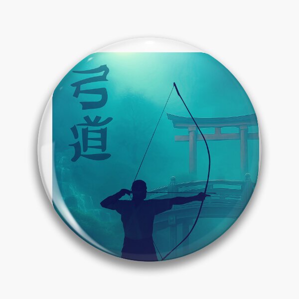 Item preview, Kyudo Archer - Japanese Zen Archery in Misty Landscape designed and sold by darekkocurek.