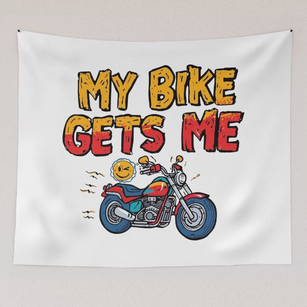Item preview, My Bike Gets Me – Funny Sarcastic Biker Humor T-Shirt designed and sold by RMTrendy.